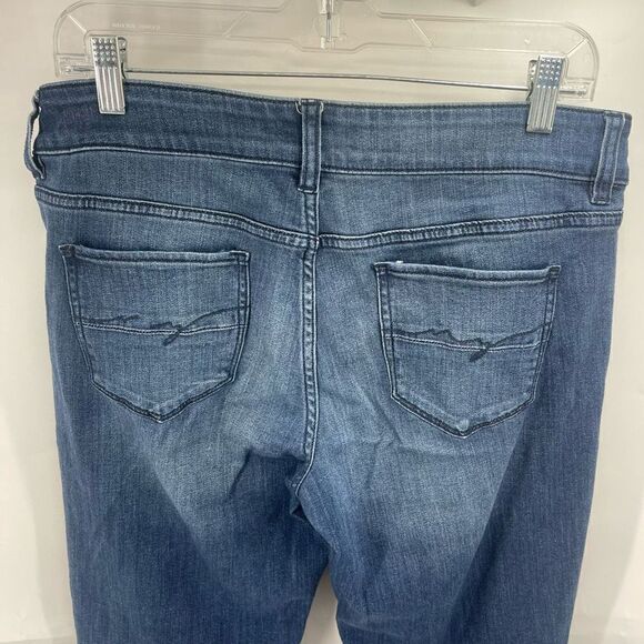 New York & Company patchwork boho stretch skinny jeans denim 10 EUC - Picture 10 of 11